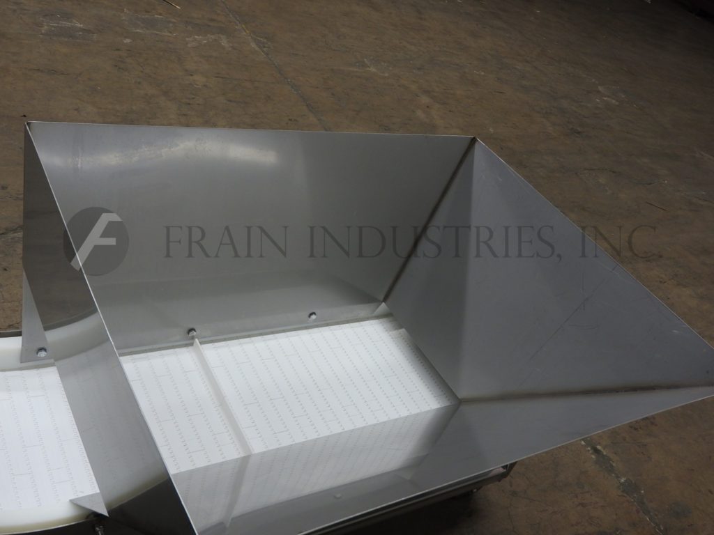 12-1/4" wide x 3.1' long, Inclined cleated conveyor, Stainless Steel, with 36" x 30" x 17" hopper, Flex Link - Image 2