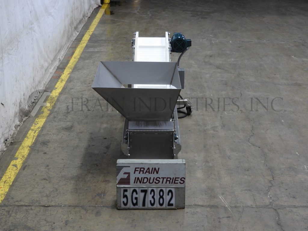 12-1/4" wide x 3.1' long, Inclined cleated conveyor, Stainless Steel, with 36" x 30" x 17" hopper, Flex Link - Image 3