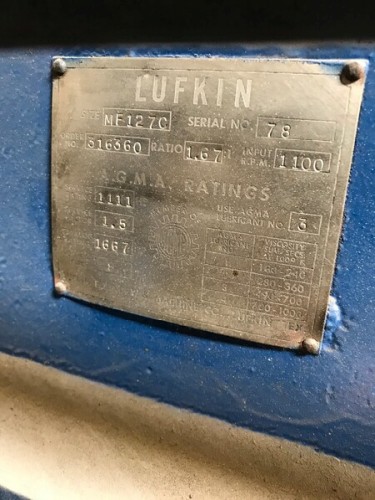1111 HP @ 1100 RPM, Lufkin #MF127C, 1.67 :1 ratio, 1.5 service factor, #538 - Image 1
