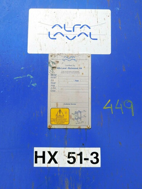 20300 sq.ft., Alfa-Laval, AQ14-LFG, plate & frame heat exchanger, 150 psi, alloy 304 Stainless Steel plates - Image 8
