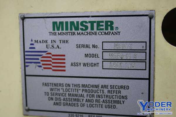 14" x .09" Minster #MEF3-14S, press mount servo feeder, 2-1/2" roll diameter, Indramt control, 2001, #71308 - Image 6