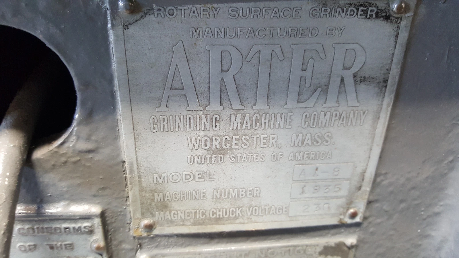 Arter #A-1-8, horizontal spindle rotary surface grinder, 8" table - Image 5