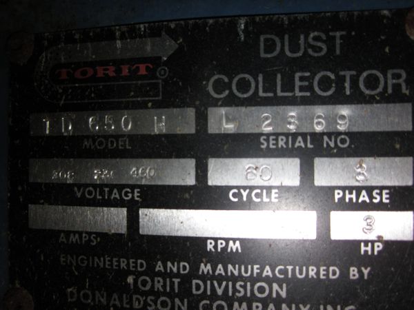 1400 cfm Donaldson #TD-650H, cartridge collector, 5 HP, 12 cartridge, air pulse - Image 6