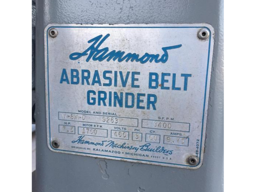 8" Hammond #V-8W-D, Belt Grinder - Image 3