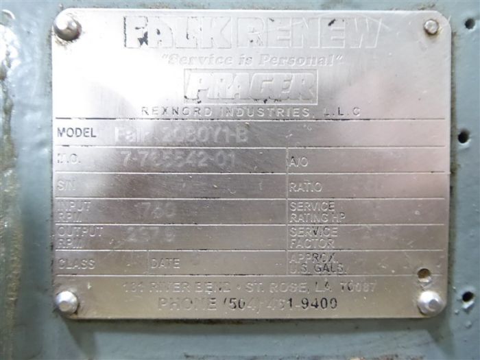 75 HP, Falk #2080Y1-B, Ratio 7.357:1 input 1750 output 237.9, rebuilt AO 2113731 - Image 5