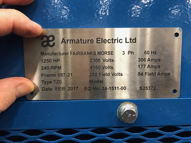 1250 HP 240 RPM Fairbanks-Morse, Frame 987-21, TZO, 90/80 C, 2300/4160 Volts - Image 10