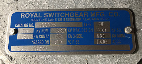 3000 Amp. ROYAL, BT 20306, 34500 V, HOOK STICK - Image 2