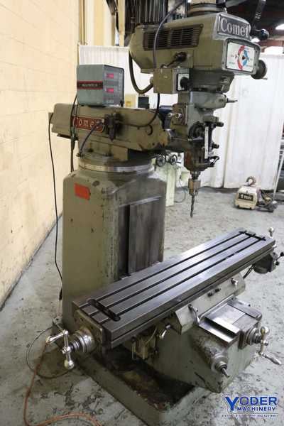 Comet #3KV, vertical mill, 10" x50" table, 3 HP, digital read out, power draw bar, 60-4250 RPM, #71446 - Image 2