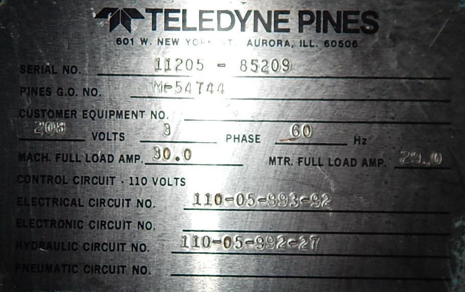 3" Pines #1-1/4, counter-clockwise bending head, 8 turret,mandrel extractor,hydraulic pump - Image 9