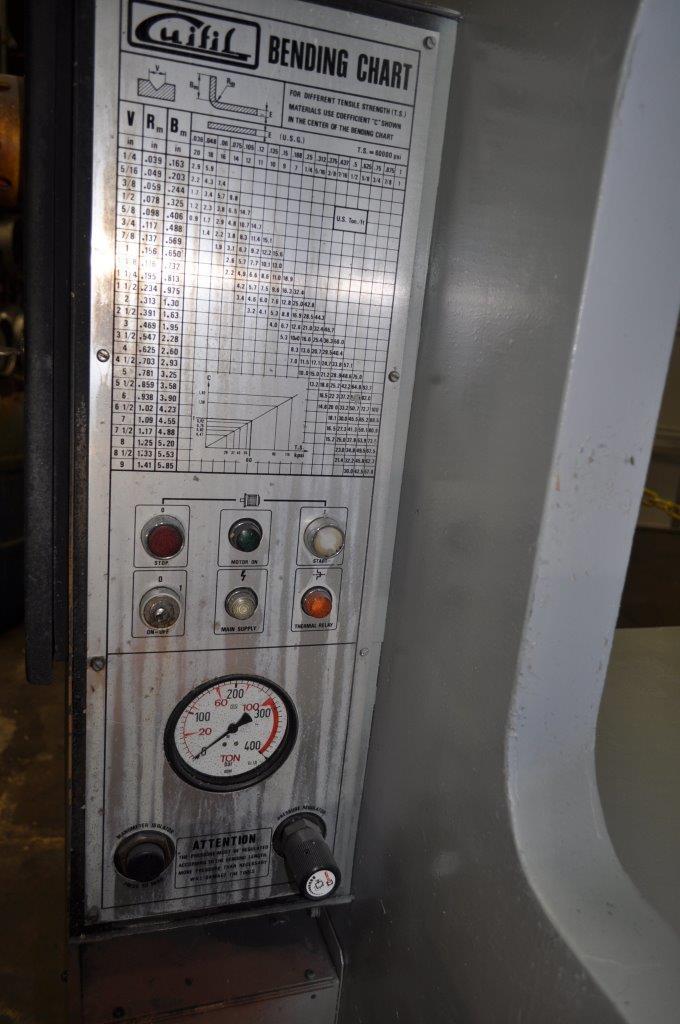 110 Ton, Guifil #PE25-100, hydraulic press brake, 8' overall, 80" between housing, 18" stroke, 1988 - Image 4