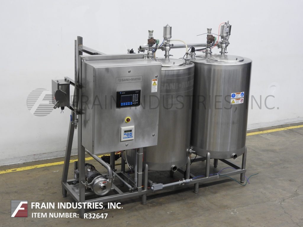 Sani-Matic #CIP2S-25-P-ST, CIP system, (2) 30" OD x 48" High approx 125 gallon, Stainless Steel, single wall - Image 5