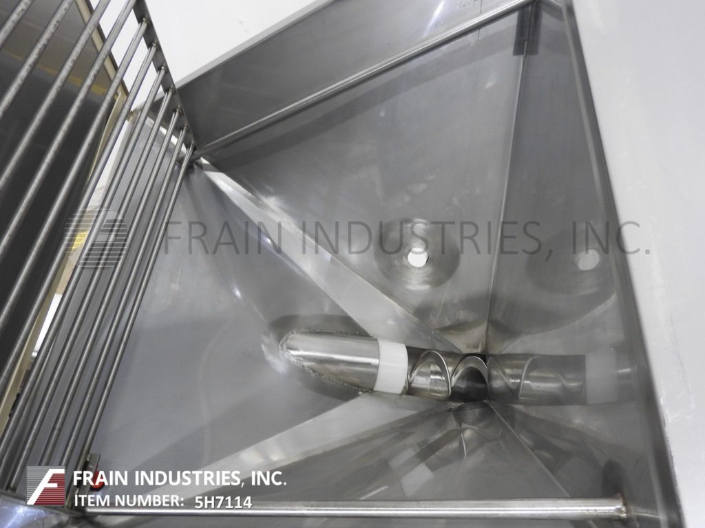 4" diameter x 8' long, Hapman, screw conveyor and 35" x 35" x 32" Stainless Steel product hopper, top mounted - Image 2