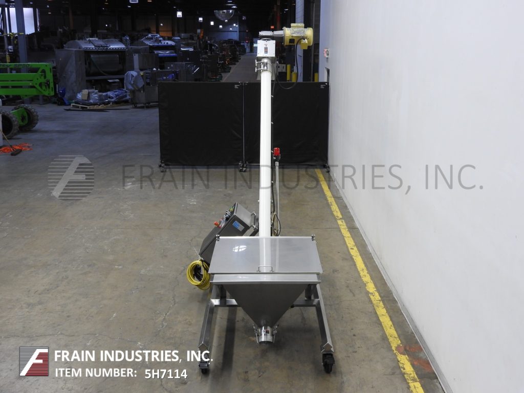 4" diameter x 8' long, Hapman, screw conveyor and 35" x 35" x 32" Stainless Steel product hopper, top mounted - Image 3