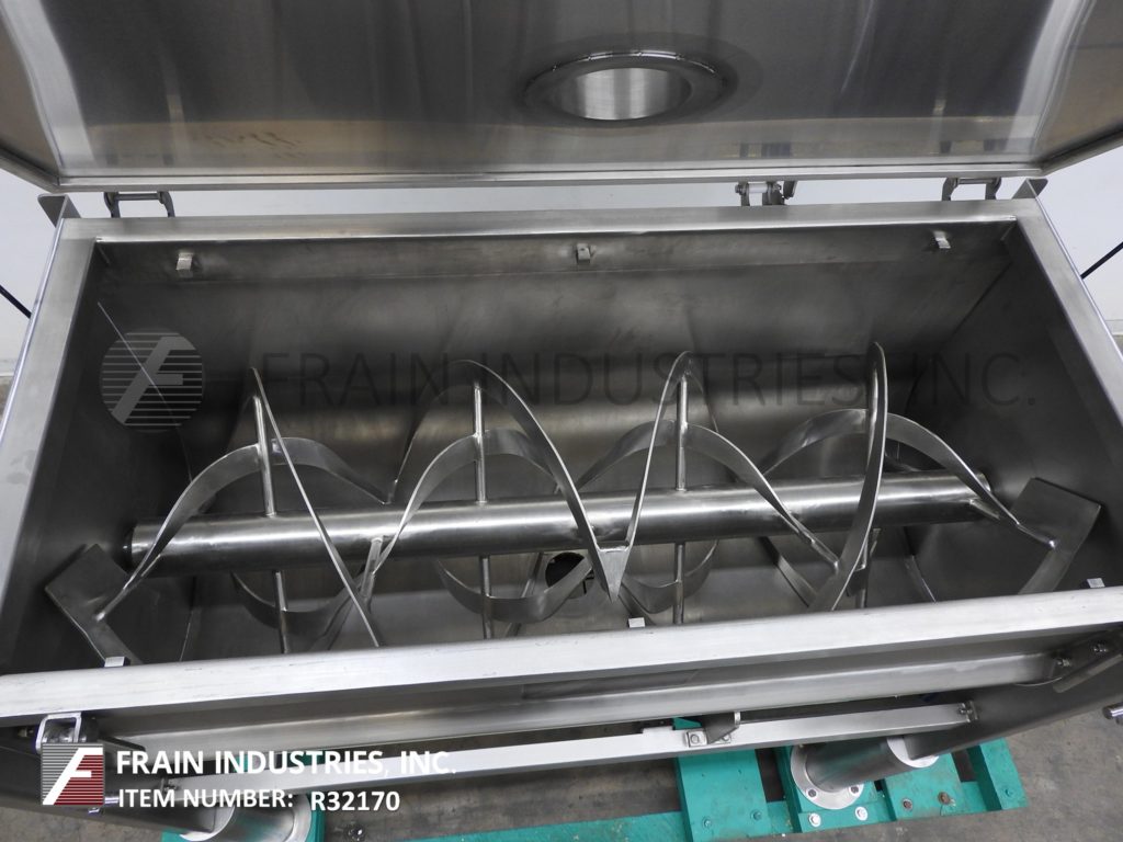 Morcos Machinery #RM600, Stainless Steel double ribbon mixer, flip up/clamp down cover, micro-switch safety - Image 2