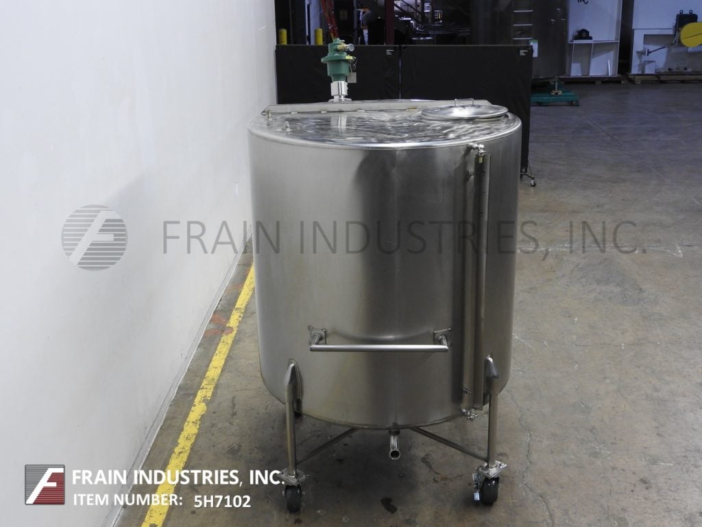 750 gallon Chem Tek, 304 Stainless Steel single wall holding tank with prop style agitator, 60" ID x 60" - Image 3
