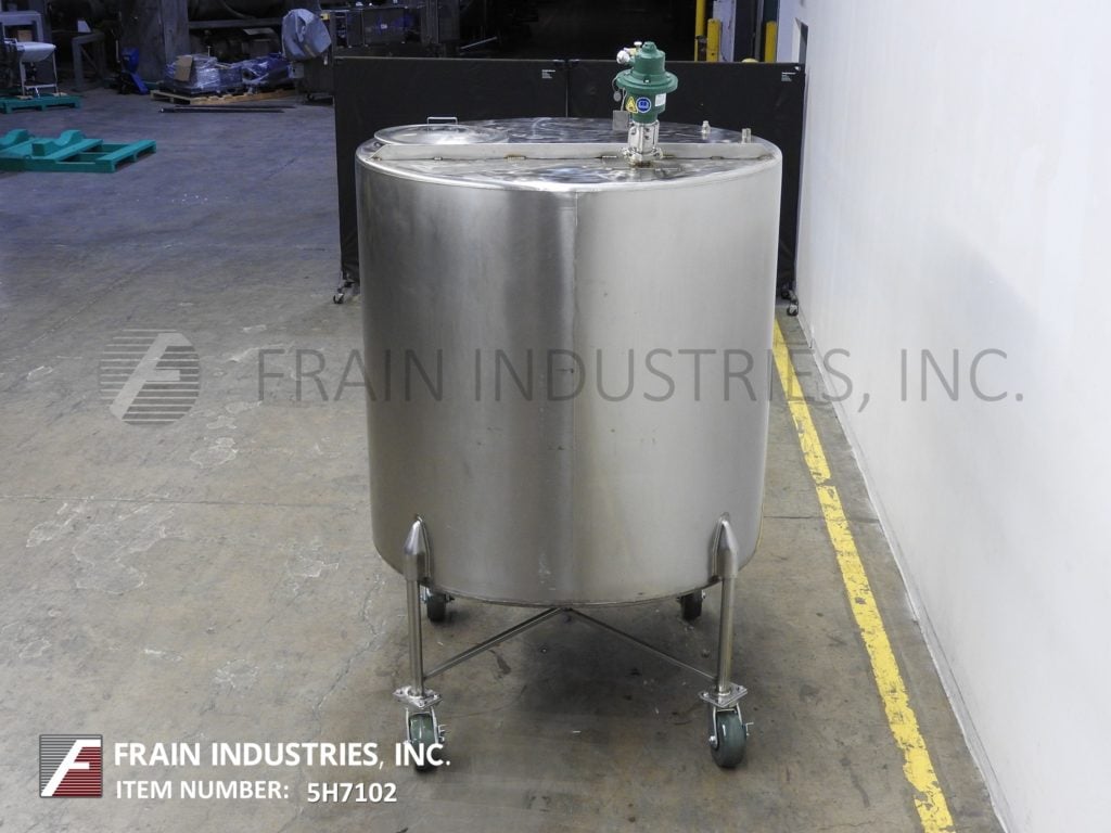 750 gallon Chem Tek, 304 Stainless Steel single wall holding tank with prop style agitator, 60" ID x 60" - Image 4