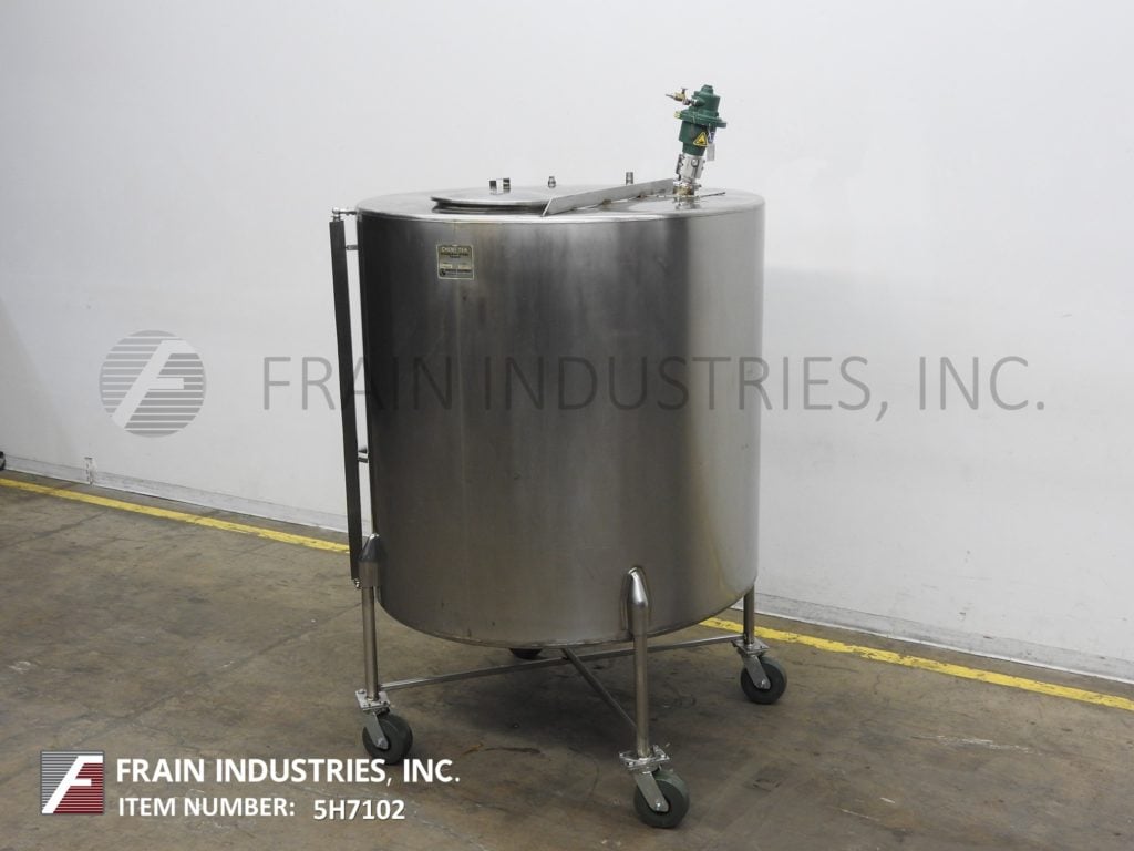 750 gallon Chem Tek, 304 Stainless Steel single wall holding tank with prop style agitator, 60" ID x 60" - Image 5