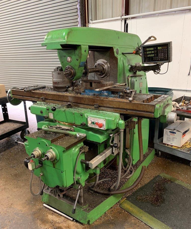Vanguard #X6140, universal knee horizontal milling machine, 3-Axis digital read out, horizontal spindle with - Image 2