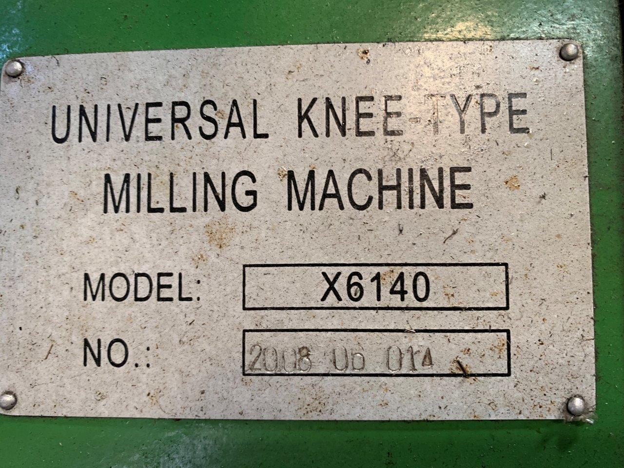 Vanguard #X6140, universal knee horizontal milling machine, 3-Axis digital read out, horizontal spindle with - Image 4