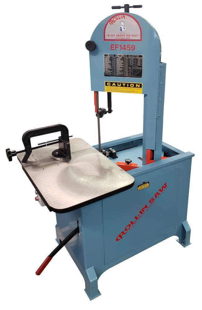 8.75" x 14.5" Roll-In #EF-1459, vertical band saw, 8-1/2" rounds, 70-525 FPM, 1 HP, new - Image 2