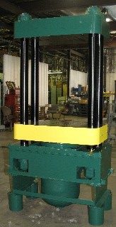 113 Ton, Up-acting 4-post press, 18" stroke, 12" bore single acting ram, 29" x23" bed, #2322 - Image 1
