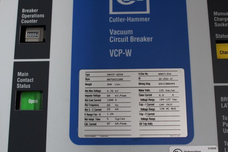 1200 Amps, Cutler-Hammer, 50VCP-W250, w/gear - Image 2
