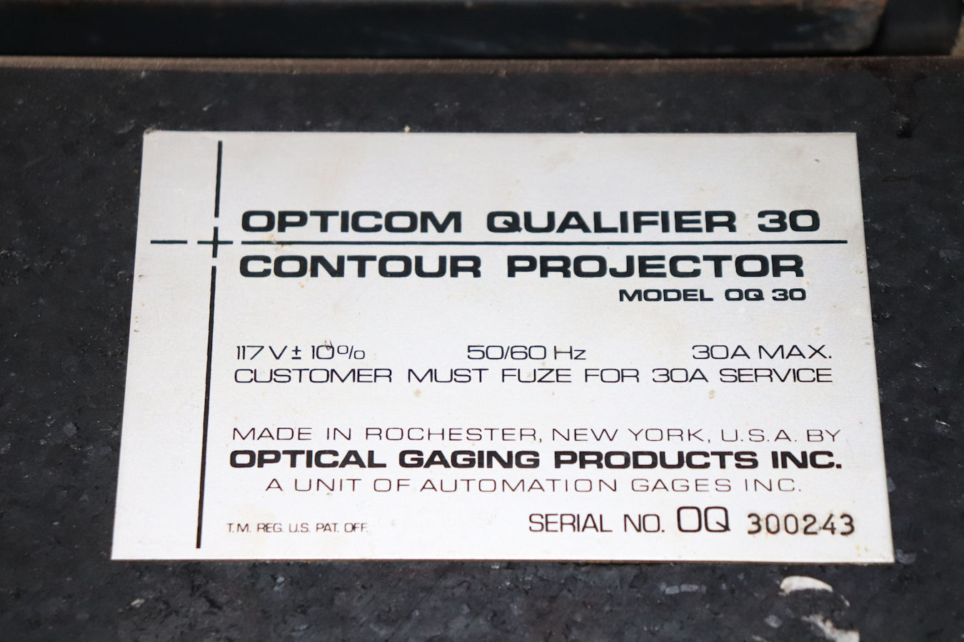 30" OGP Optical, digital read out, lens with power shift, X, Y, Z power table - Image 4