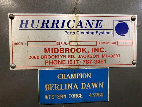 Hurricane #250, 3 stage, 24" rotary drum parts washer, gas heated, 1998, #13539 - Image 2