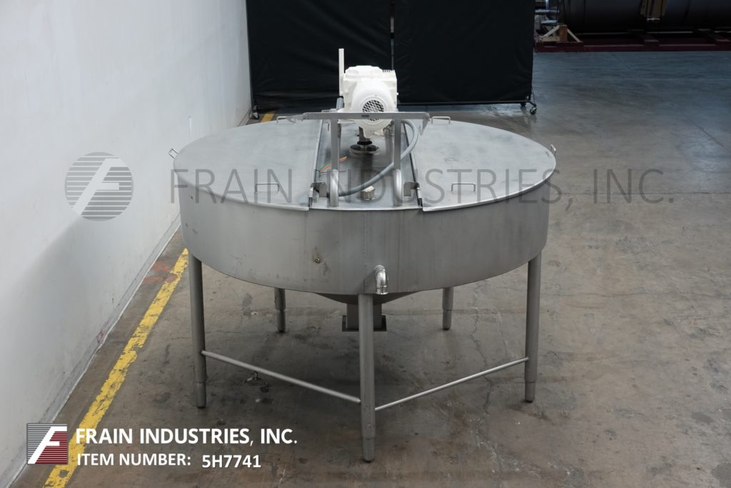 400 gallon 82" x 32", 304 Stainless Steel low pressure jacketed process tank, 12" straight wall, cone bottom - Image 3