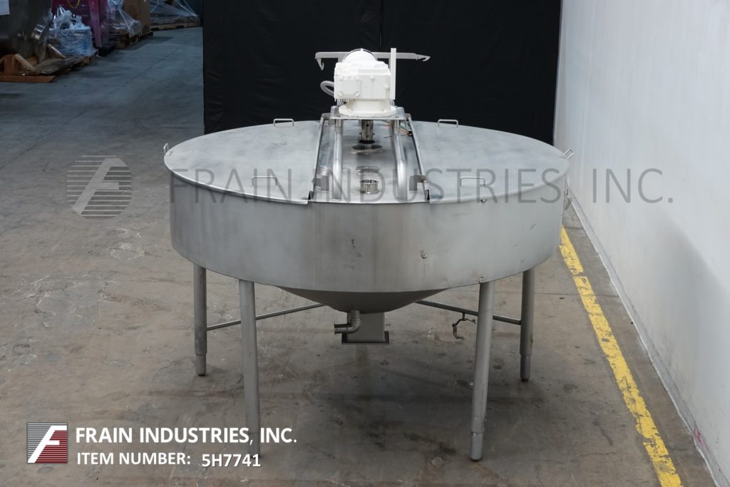 400 gallon 82" x 32", 304 Stainless Steel low pressure jacketed process tank, 12" straight wall, cone bottom - Image 4