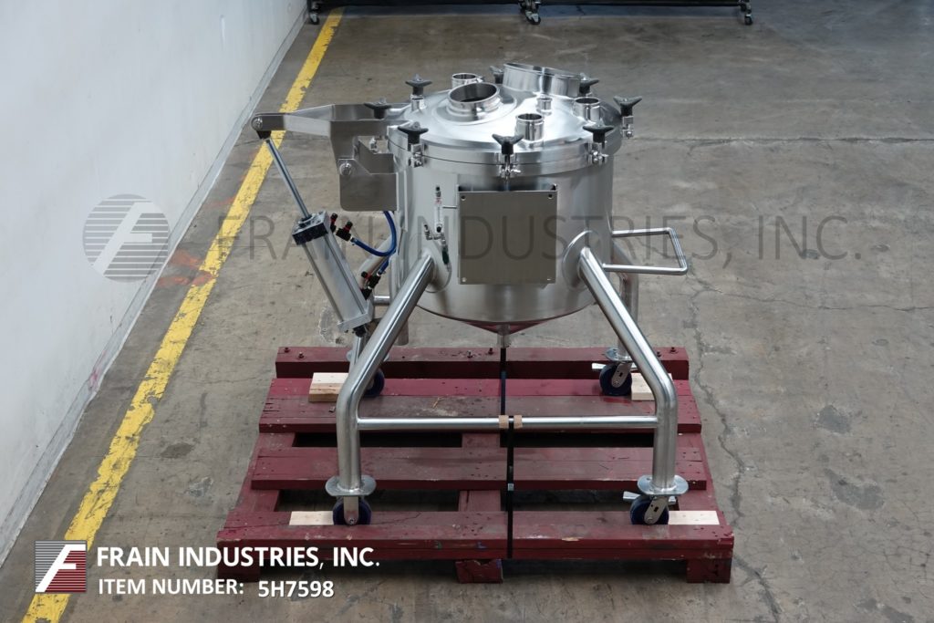 55 gallon Lee #55CBT, 316 Stainless Steel internal vacuum tank, 5 psi, 28" dia x 21" straight wall, tilt off - Image 4