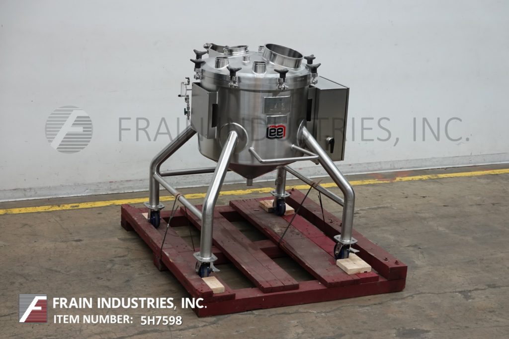 55 gallon Lee #55CBT, 316 Stainless Steel internal vacuum tank, 5 psi, 28" dia x 21" straight wall, tilt off - Image 5
