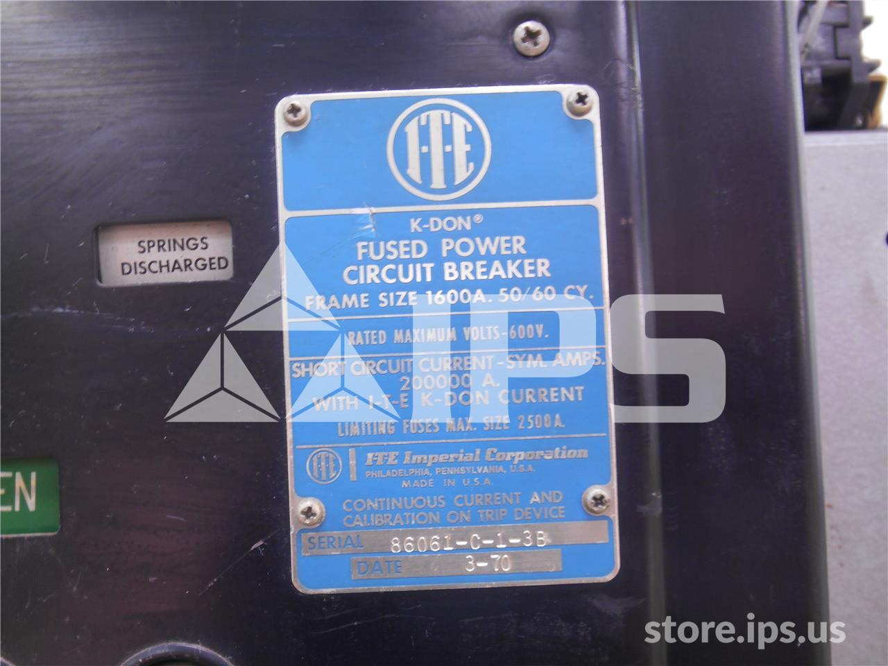 1600 Amps ITE Kdon-1600 Red Eo/do 48 Volts DC Control, 120 Volts AC Trip, Od-5 Lsi 1000a, 1000 Amps Fuse - Image 2
