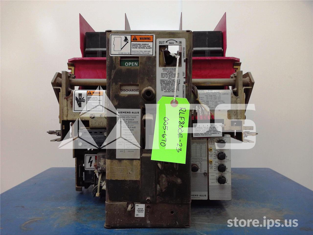 800 Amps Sa Rlf-800 Eo/do 120 Volts AC Control, Static Trip Ii Lsi, 800 Amps Ct, 800 Amps Fuse - Image 1