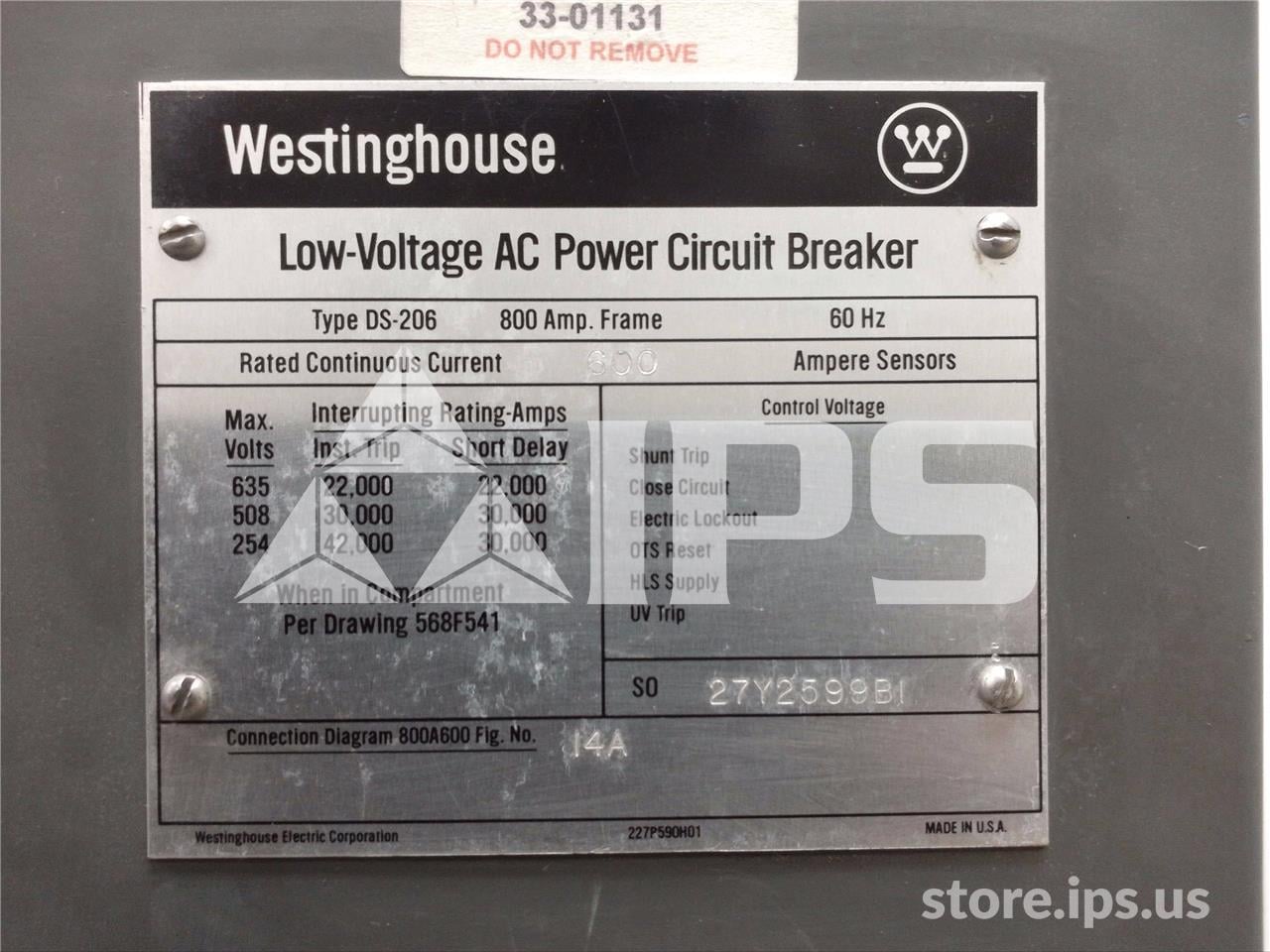 800 Amps WH Ds-206 Mo/do Amptector Ii Du Li, 600 Amps Ct - Image 4