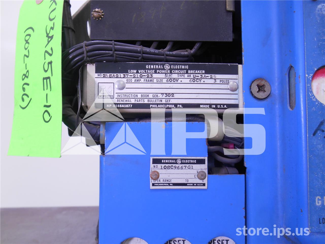 600 Amps GE Aku-3a-25 Eo/do (aku-_a-25) 125 Volts DC Control, Ps-1a Li, 1000 Amps Fuse - Image 4