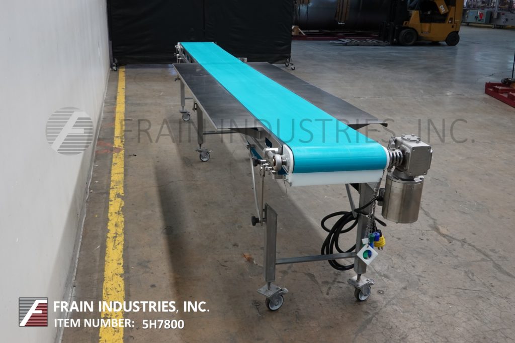 16" wide x 15.1' long, Dorner, Stainless Steel belt conveyor, food grade belt has an infeed & discharge - Image 2