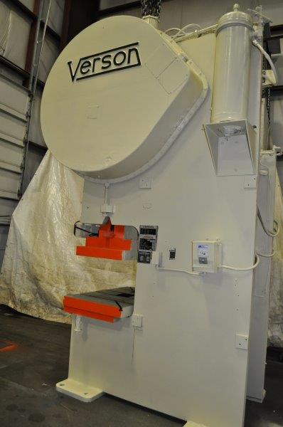 150 Ton, Verson #150-OBG, 8" stroke, 22" Shut Height, 6" adj, 35 SPM, air clutch & brake, air counterbalance - Image 3