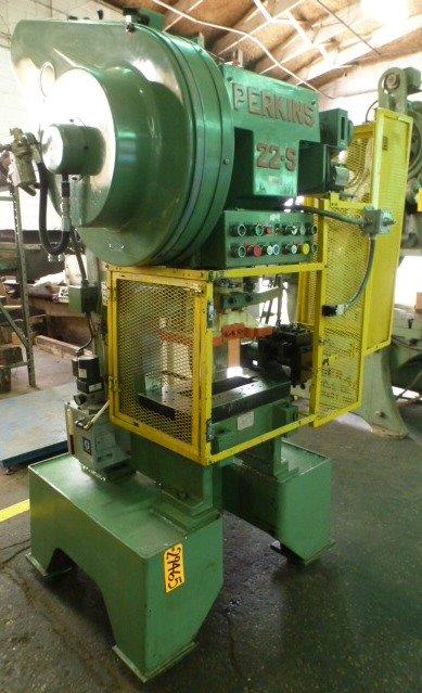 22 Ton, Perkins #22S, 2" stroke, 7" Shut Height, 22" x12" bed, 200-800 SPM, air clutch & brake, 3 HP, s/n - Image 1