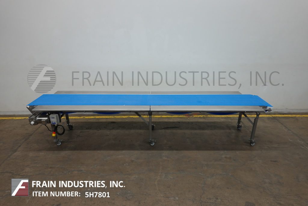 26" wide x 16' long, Dorner #820-394/A, Stainless Steel belt conveyor, Intralox has an infeed and discharge - Image 1
