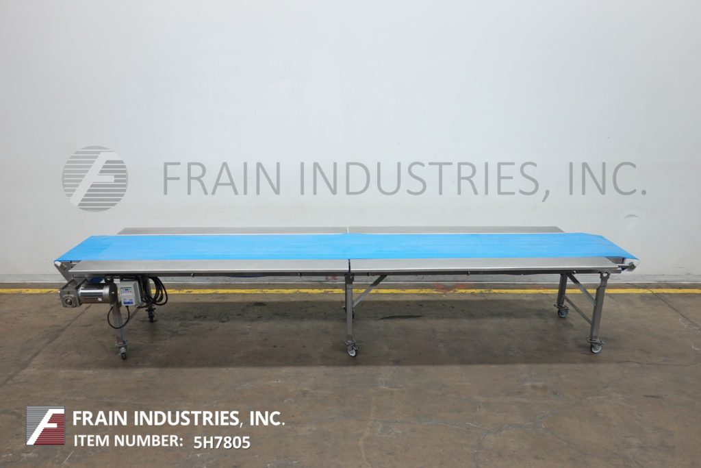 26" wide x 15.1' long, Dorner #820-394/A, Stainless Steel belt conveyor, Intralox has an infeed and discharge - Image 1