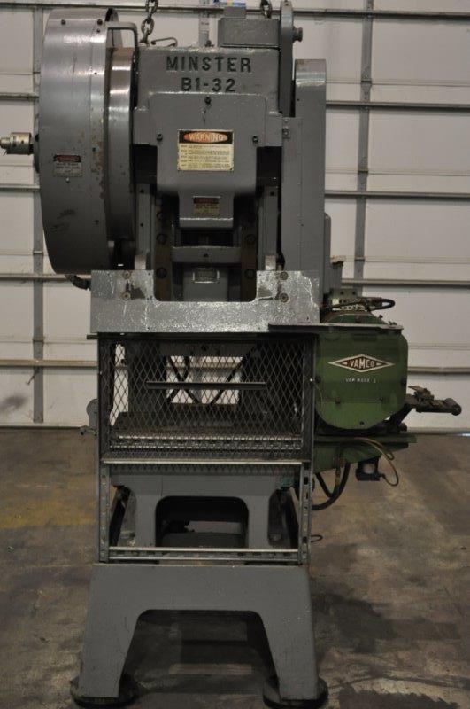 32 Ton, Minster #B1-32, gap frame press, 1.5" stroke, 11" Shut Height,air clutch & brake, 0-400 SPM - Image 1