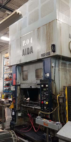 220 Ton, Aida #PMX-L2-200(1), straight side double crank Link Drive, 7.8" stroke, 18.7" Shut Height, air - Image 3
