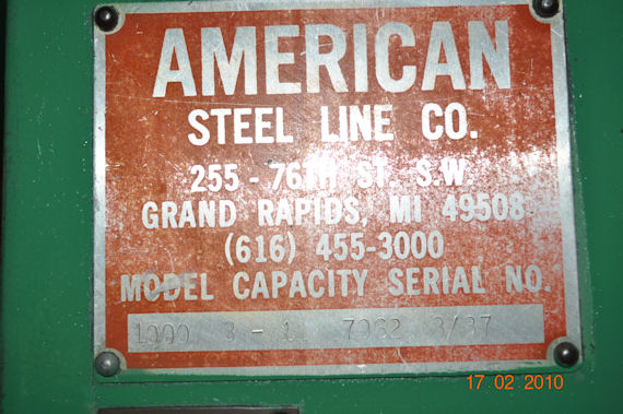 36" x .1" American Steel Line #100-3-11, flat & shape straightener, 7-rolls, variable speed, 1987 - Image 3