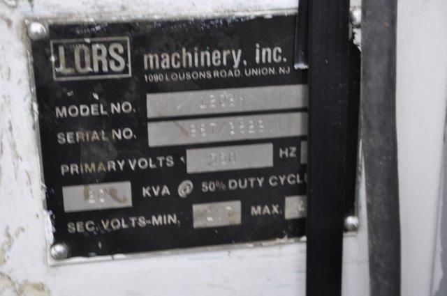Lors #120BW, 20 KVA butt welder, 2" throat, 3" platen,vari-squeeze,vari-weld, 550 V. - Image 7