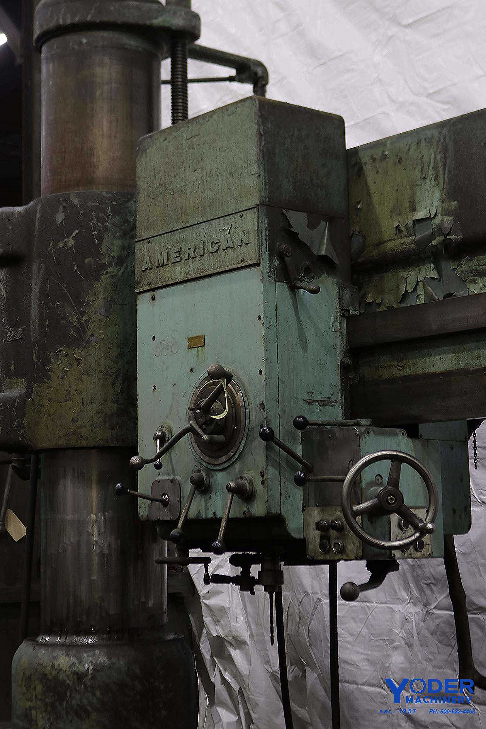 7' -17" American #07x17, radial drill, #5MT, power elevation/ head traverse, coolant, #15419 - Image 9