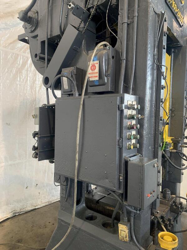 100 Ton, Bliss #S1-100-24-30, straight side, 10" stroke, 22" Shut Height, 3" adjustment, 30 SPM, 32" F-B x - Image 10