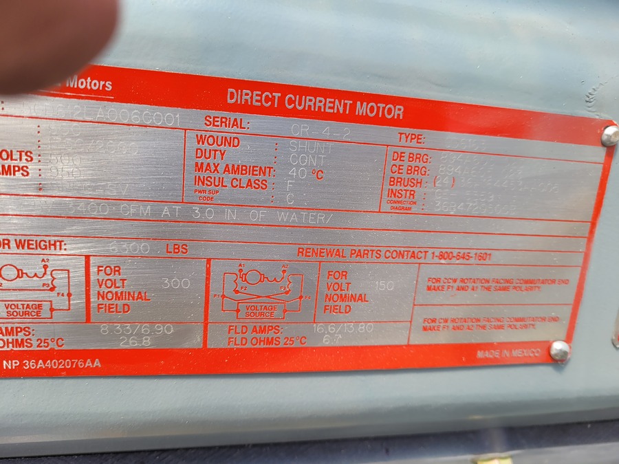 600 HP 1750/2000 RPM General Electric, Frame CD6163, SPFG-SV, new, 500VA, 150/300VF - Image 2