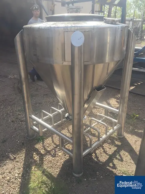19 cu.ft., Tote Systems, 550 liter tote, 316 Stainless Steel, 42" dia x 11" straight side, 32" cone bottom - Image 5