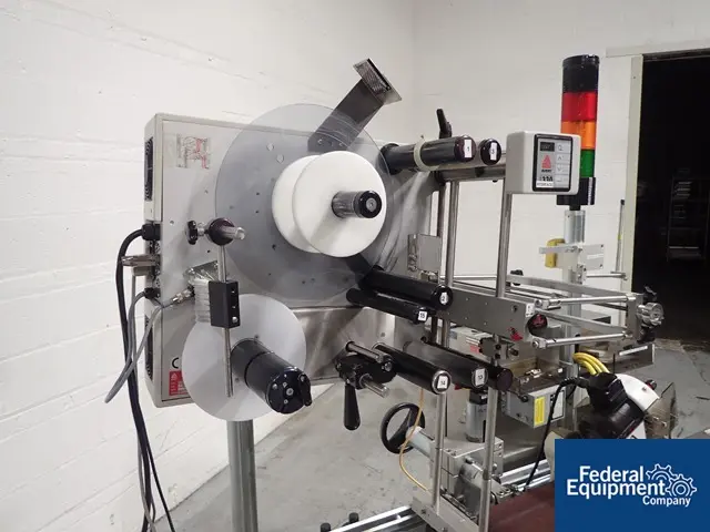 Avery #ALS-330R, Syringe Labeler, Stainless Steel, integrated 11" wide x 10' long roller conveyor, Allen - Image 8